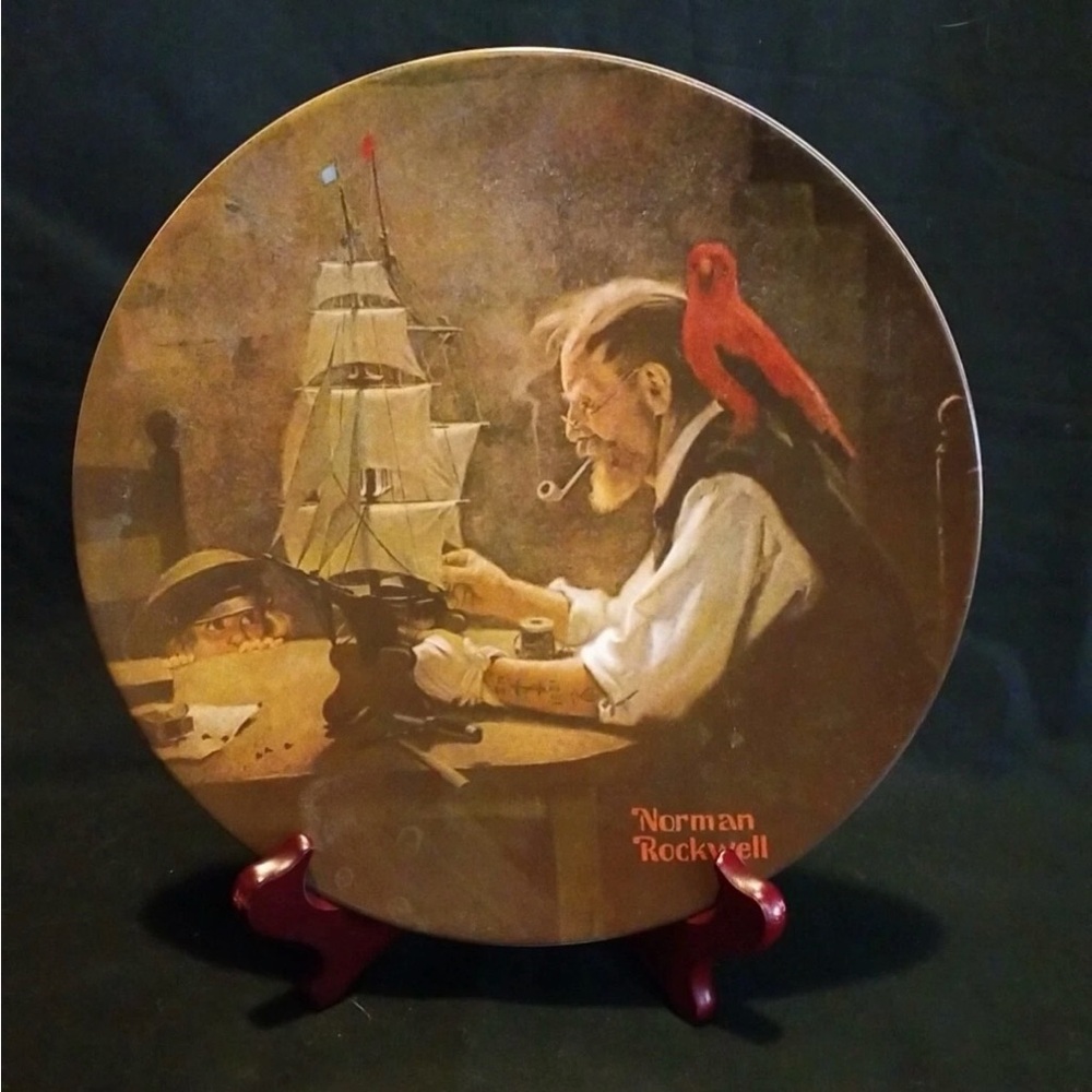 1980 Norman Rockwell Collector's Plate, The Ship Builder